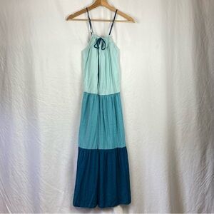 LOFT Beach Blue Gradient Halter Maxi Bohemian Dress Size Small